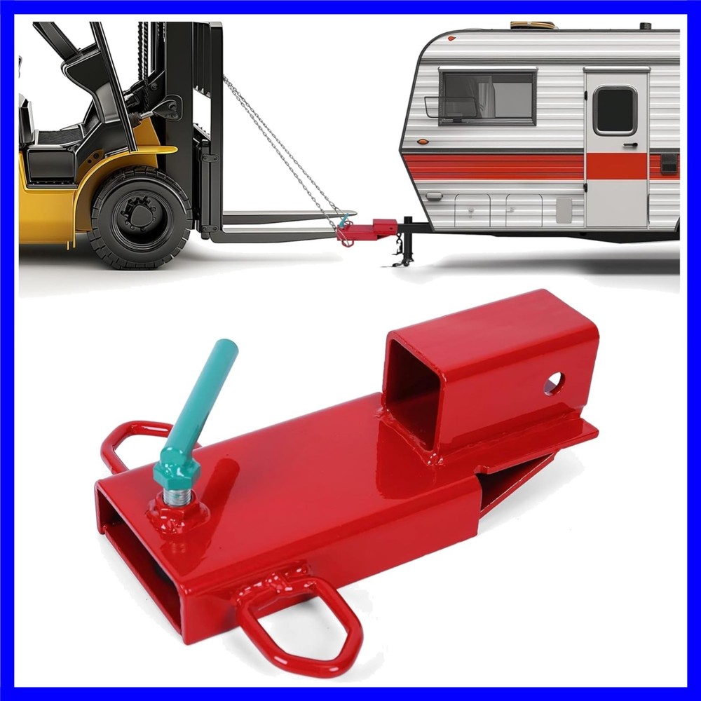 Clamp On Forklift 2" Hitch Receiver Pallet Fork Trailer Towing Adapter