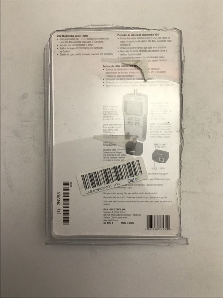 IDEAL VDV MultiMedia Voice Data Video Cable Tester with Remote #33-856