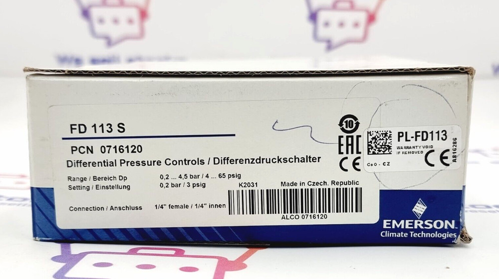 EMERSON ALCO FD113S Differential Pressure Controls