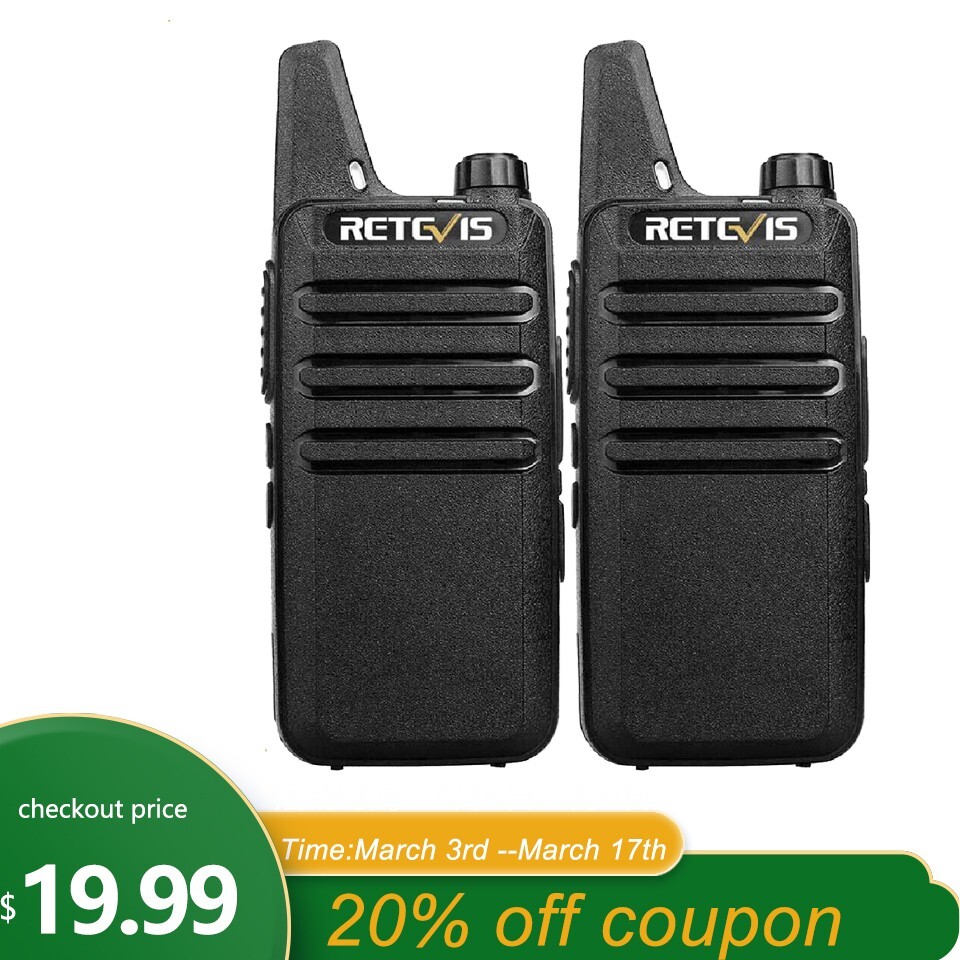 Retevis RT22 UHF Walkie Talkie Two Way Radio 2W CTCSS/DCS VOX For Family 2Pack