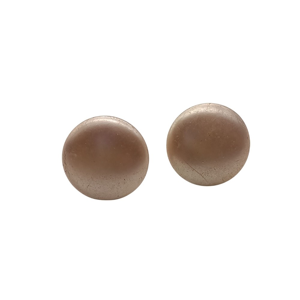 Vintage Screw Back Taupe Button Earrings