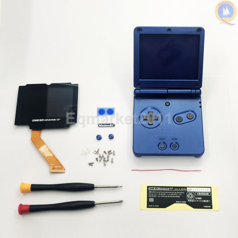 GBA SP IPS LCD Backlight Screen Kit+Shell Drop in Easy For GameBoy Advance SP