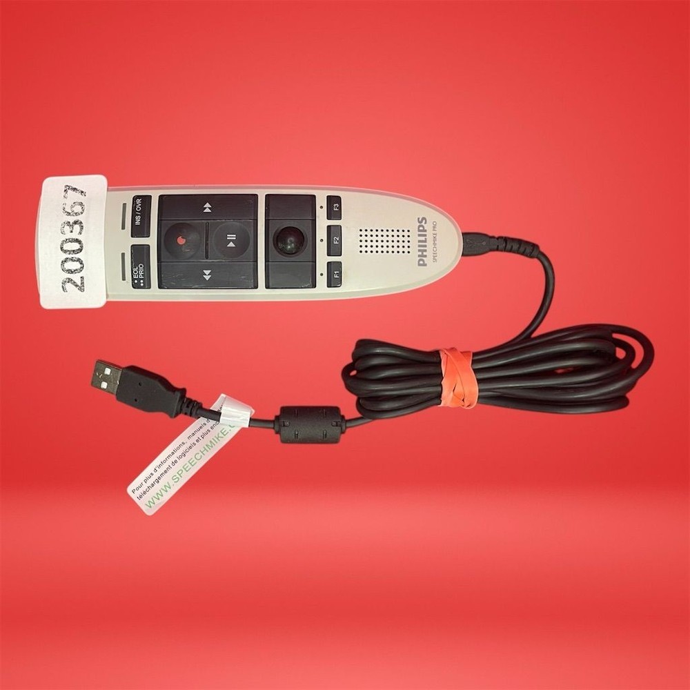 Philips SpeechMike USB Voice Recorder Microphone Push Button White