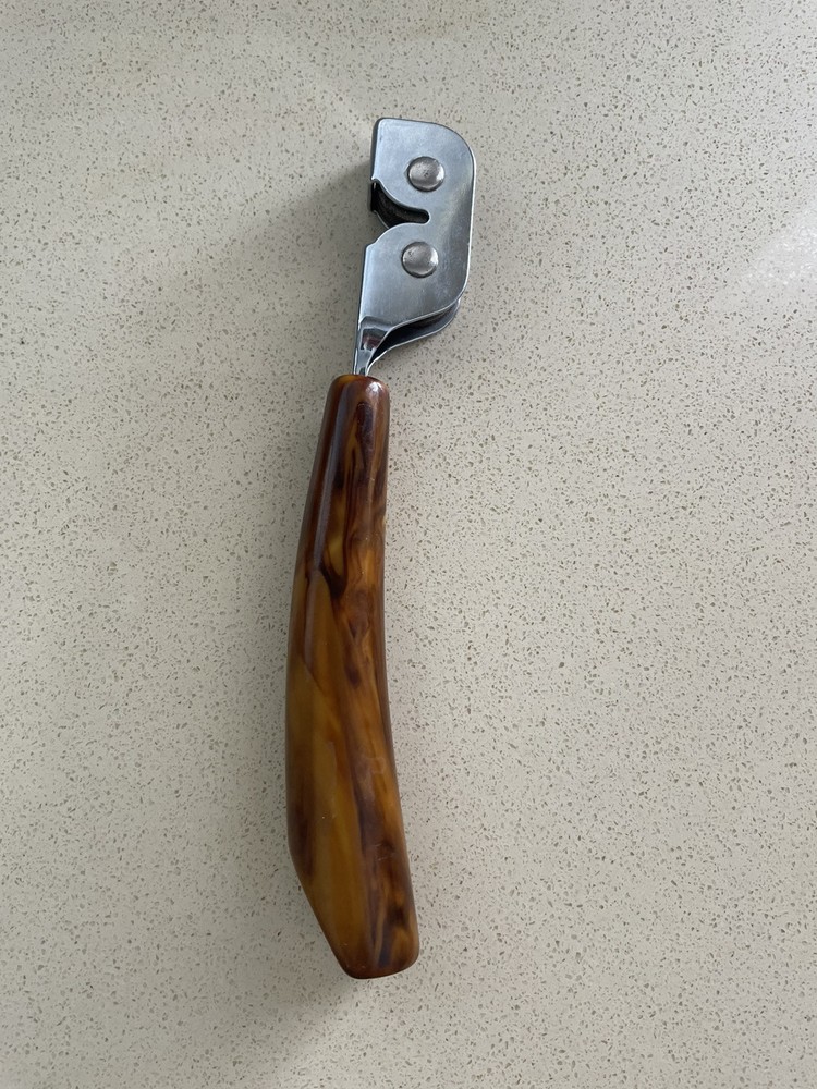 Vintage 7.25" Long Butterscotch Bakelite Handle Knife Sharpener