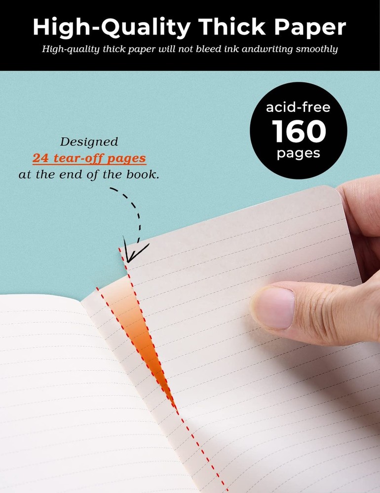 AISBUGUR Pocket Notebook Small Notebook 2-Pack, 3.5" x 5.5" Pocket Notebooks ...