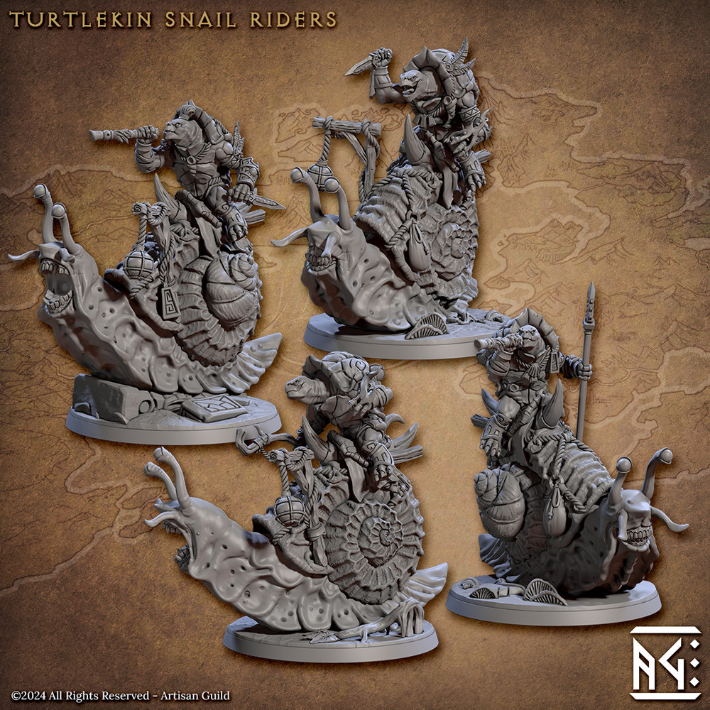 Turtlekin Snail Riders | Artisan Guild Miniatures |