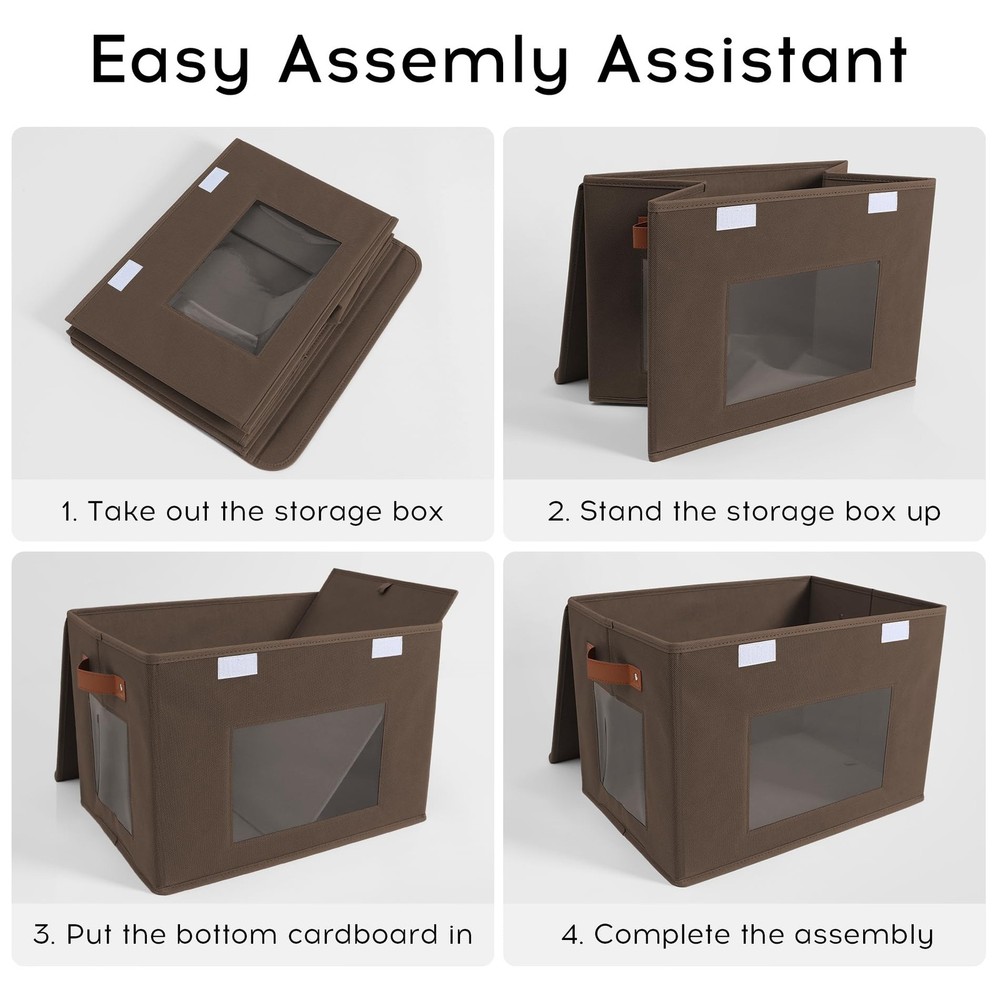 Storage Bins for Clothes, 40L Large Collapsible Stackable Closet Organizer Co...