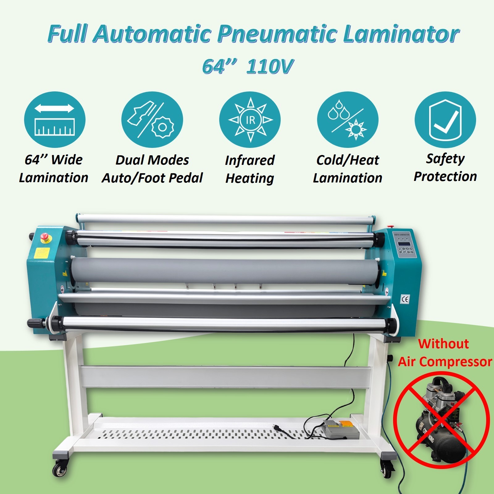 64 inch Fully Automatic Pneumatic Single-sided Laminating Machine Office 110V
