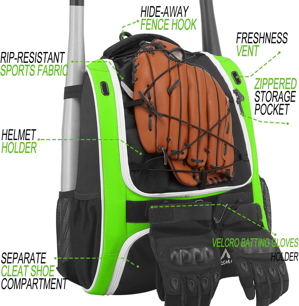 Baseball Bag-Baseball Backpack Holder for Baseball, Large Main Compartment,Softb