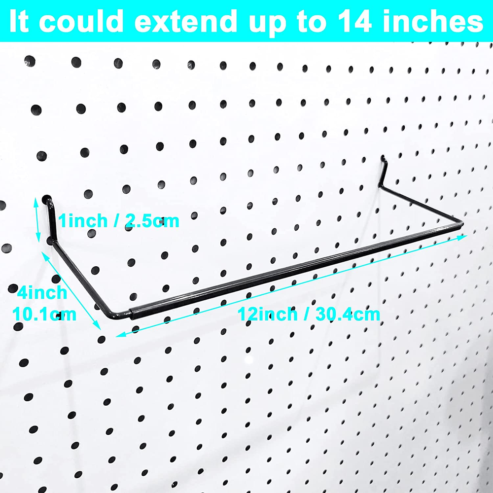 5 Pack Extendable Pegboard Paper Towel Holder,Pegboard Hook for Workshop,Garage,