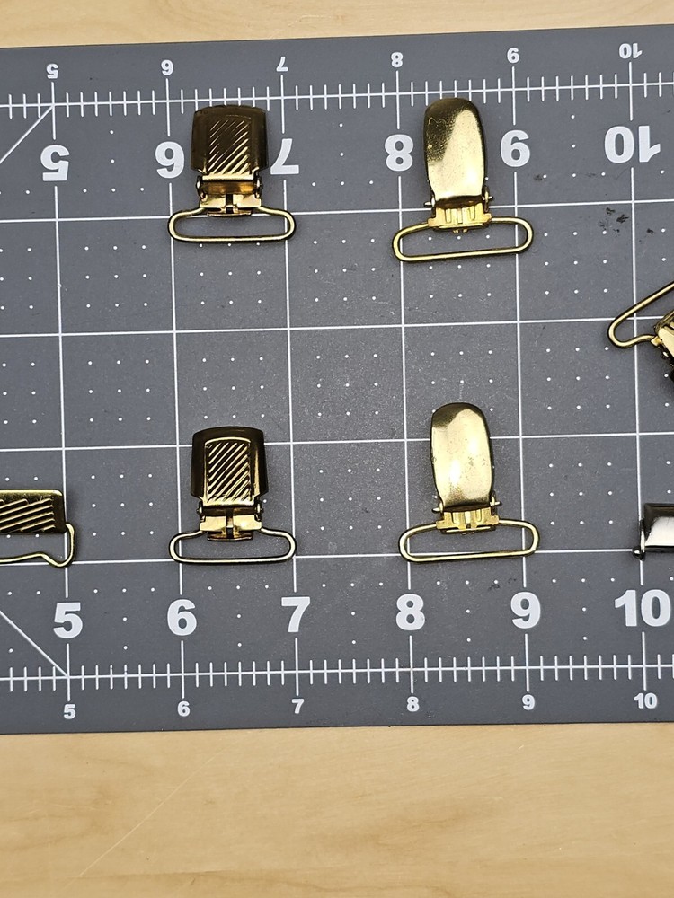 Vintage Suspender Hardware Brass 12 Pieces NOS
