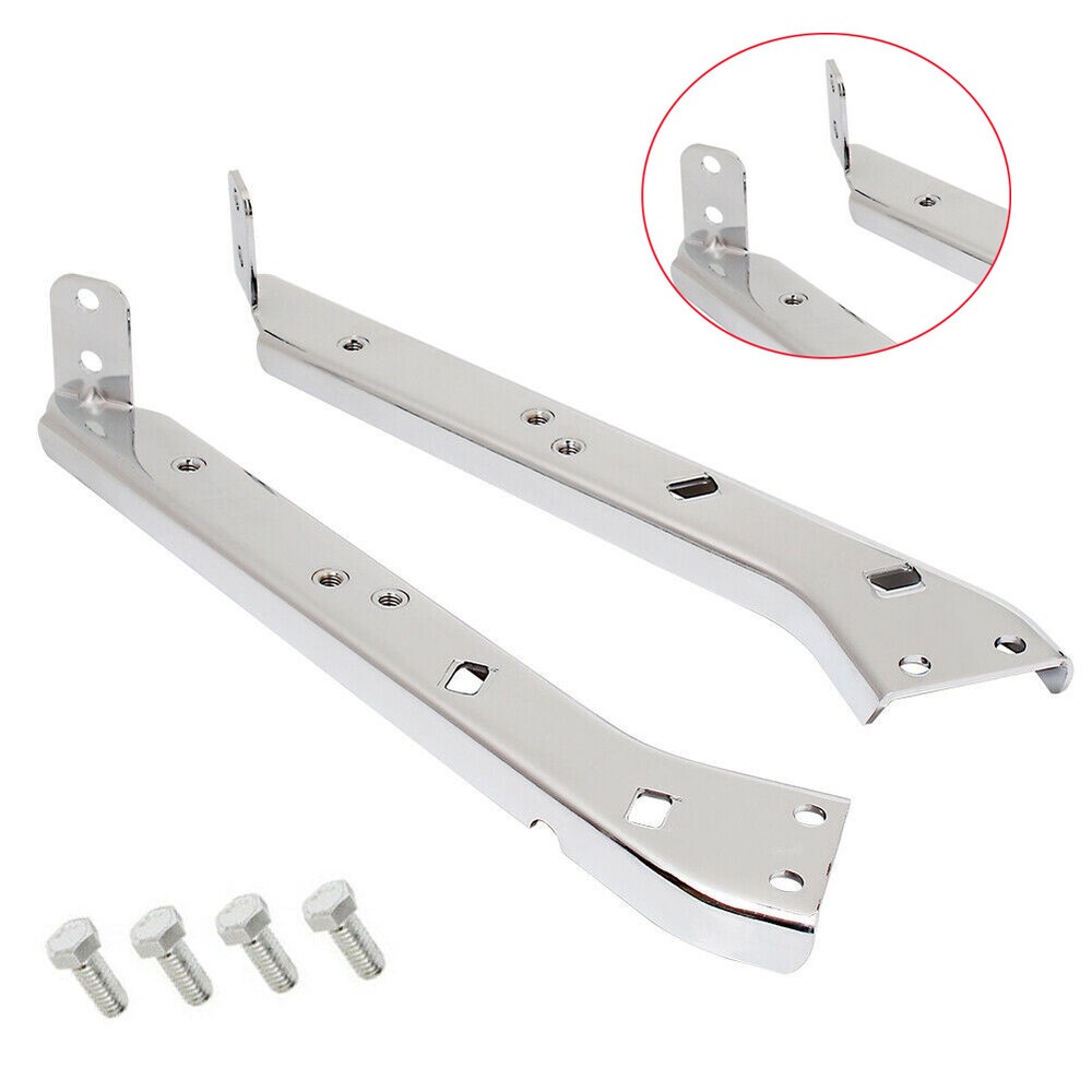 Chrome Left & Right Saddlebag Rail Support Brackets For Harley Touring 1985-2008