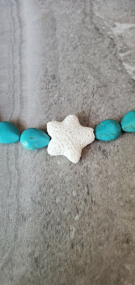 Turquoise Beach Choker with Lava Bead