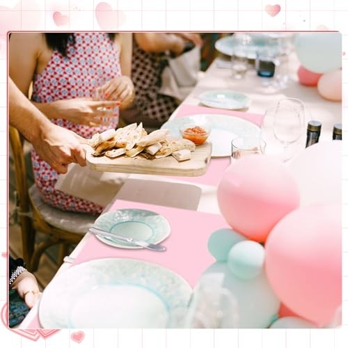 Pcs Paper Placemats, Disposable Rectangular Table Setting Mats for 60 Pink