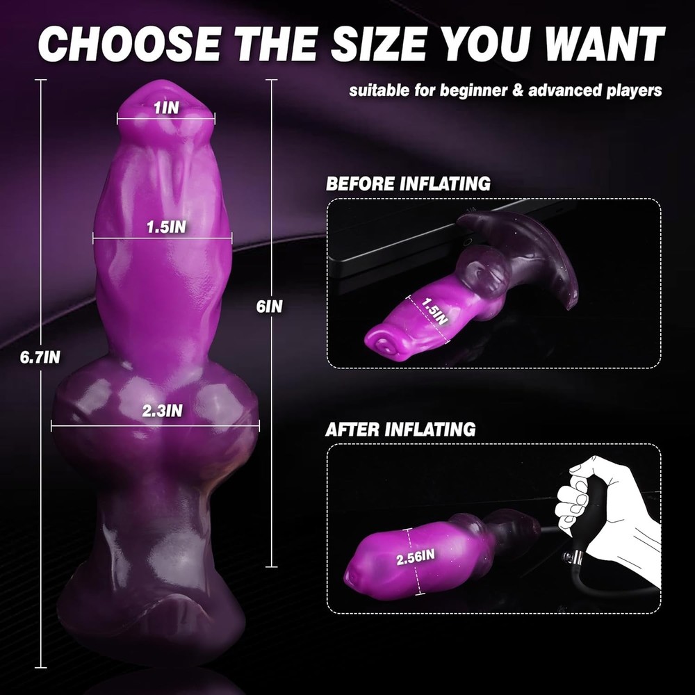 Inflatable Butt Plug Knot Large Buttplug, Huge Anal Inflatable Dildo Silicone We