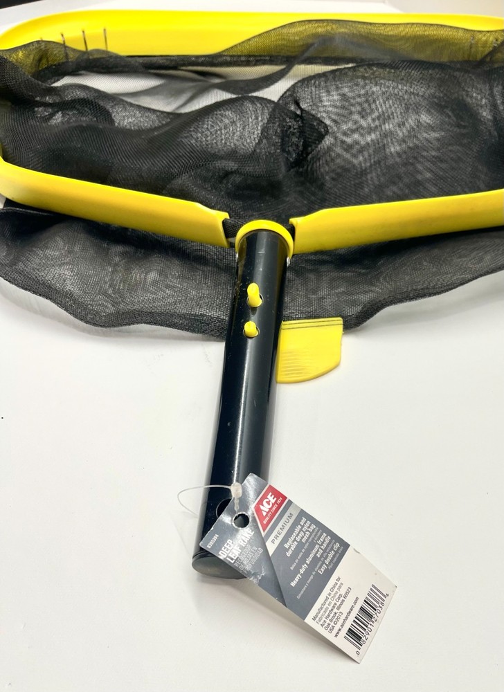 NEW - Ace Pool Deep Rake, Aluminum Frame, Mesh Net, Pole Attachment, 8395394