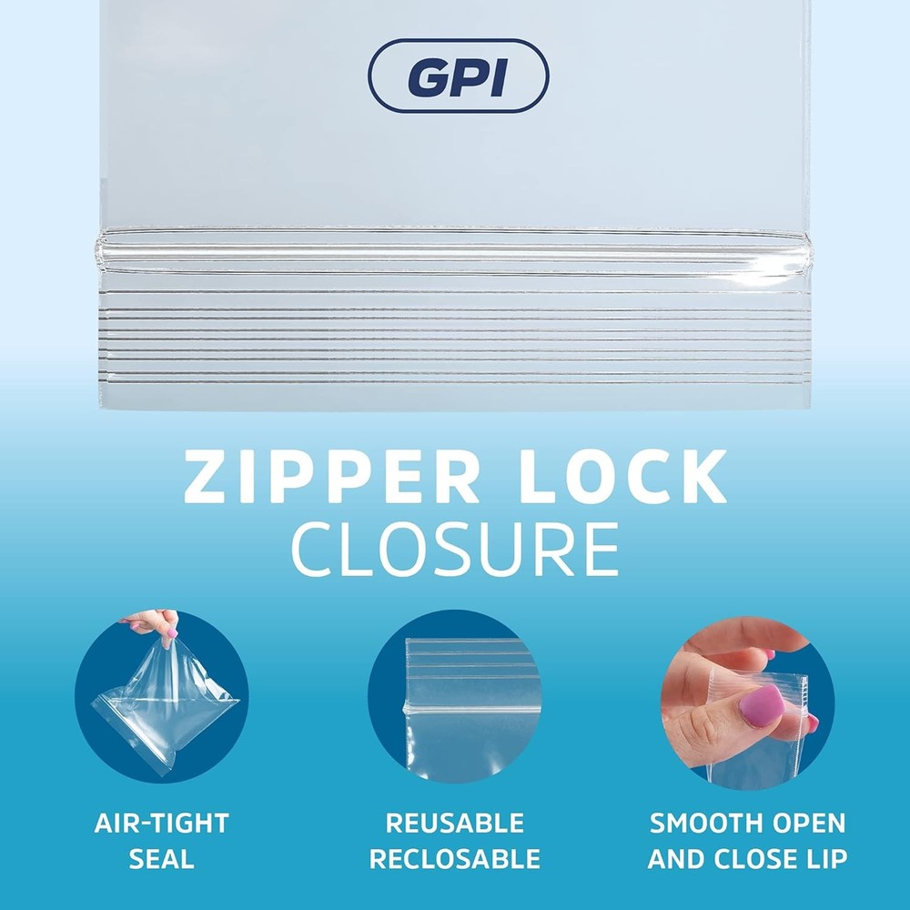 - 500 Pack, 2 Mil, Clear Plastic Reclosable Small Combo Zip Bags, 5 Assorted ...