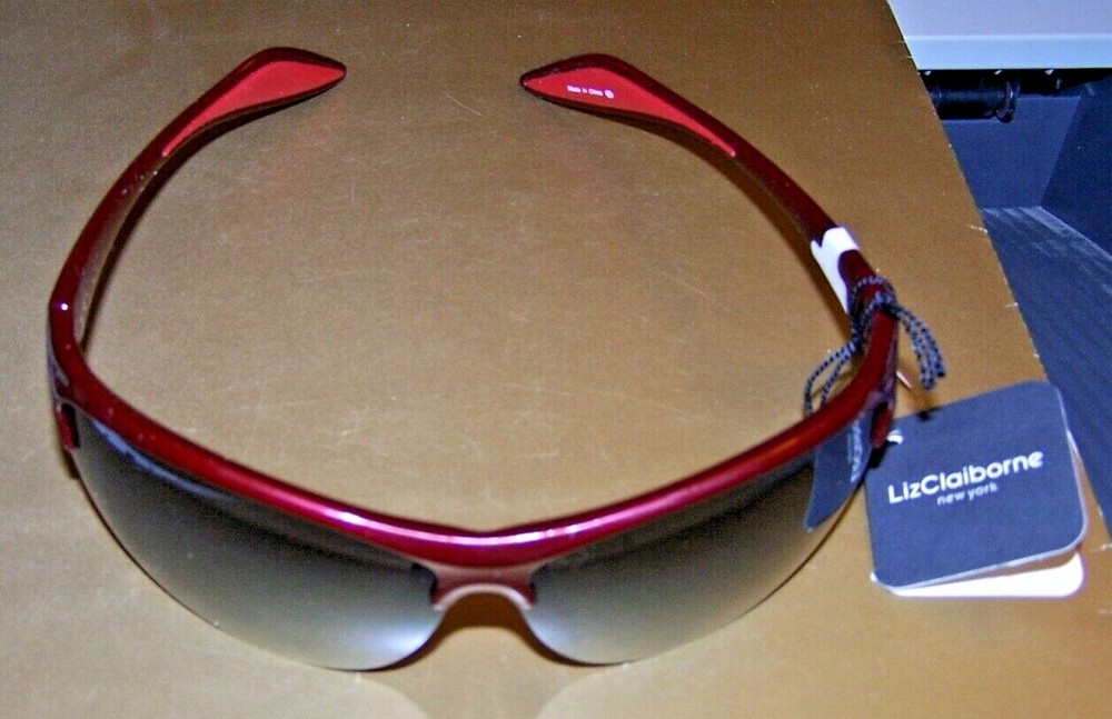 WRAP SUNGLASSES - RED METALLIC /GRAY LENS - 100% UV