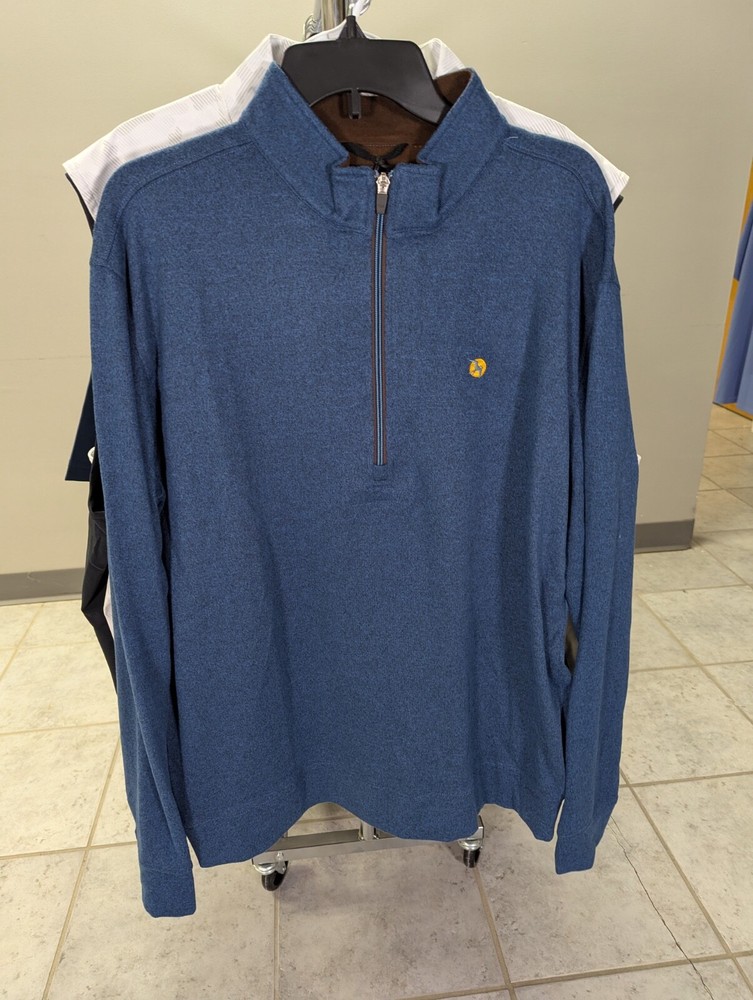 NWT MEN'S STRAIGHT DOWN EDMONTON 1/4 ZIP PULLOVER, SIZE: 2XL, COLOR: INDIGO(M16)