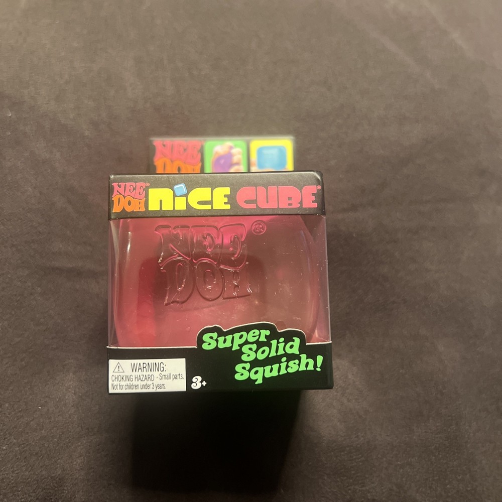 NEW Nee Doh Nice Cube Super Solid Squish Pink Toy, FAST SHIPPING!