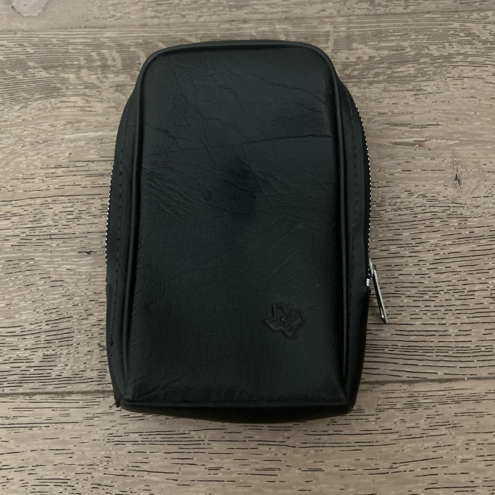 Vintage Texas Instruments Calculator Soft Case Zipper Lined Black Case Only