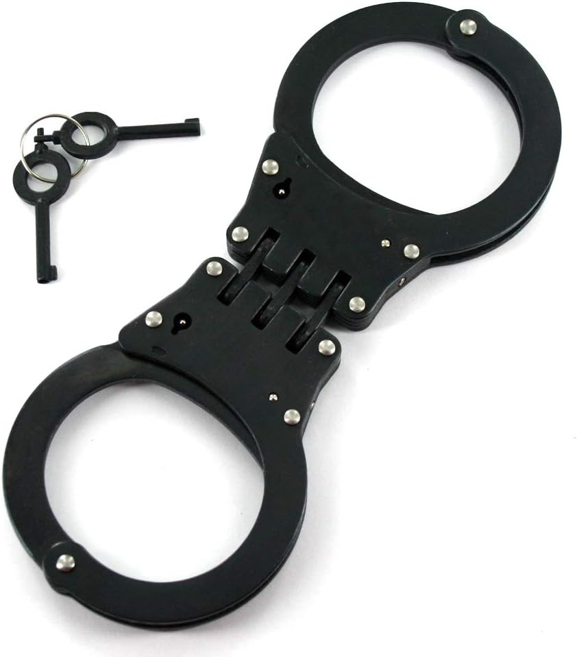Heavy Duty Handcuffs and Keys (Black Hinge)