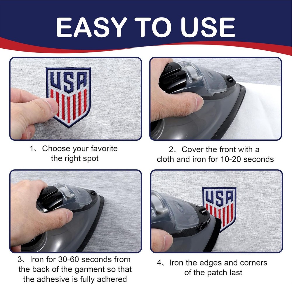 USA Soccer Team Logo Iron on Patch - Sew Patch - Embroidered Patch 3"x2.2"
