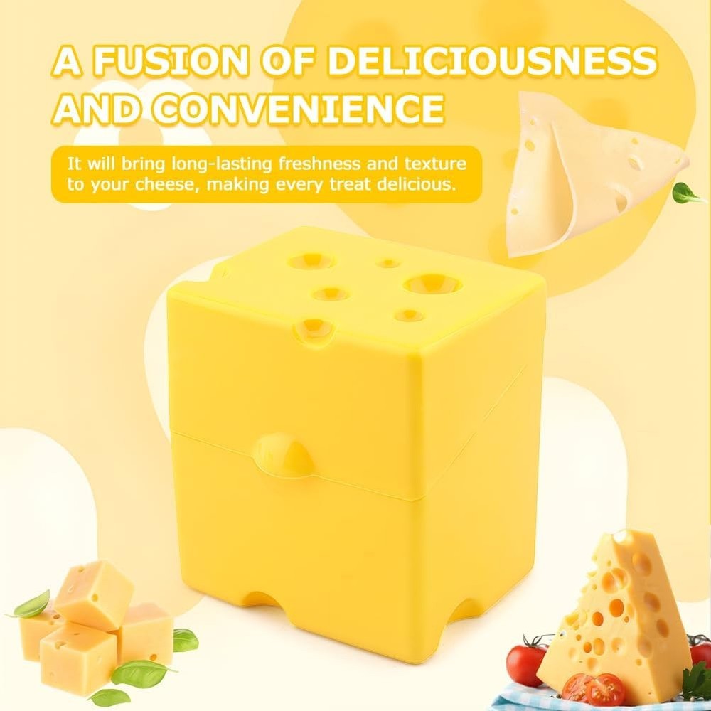 Sliced Cheese Storage Container, Plastic Cheese Slice Keeper for Fridge with But