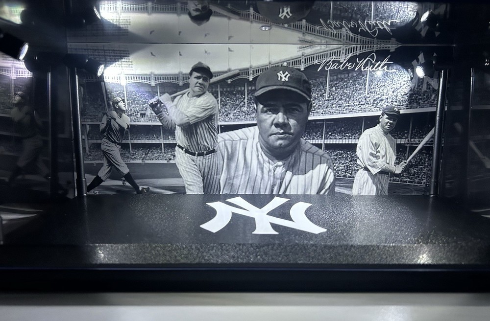 Babe Ruth Custom 2-card PSA & BGS display case with LED lights - NY