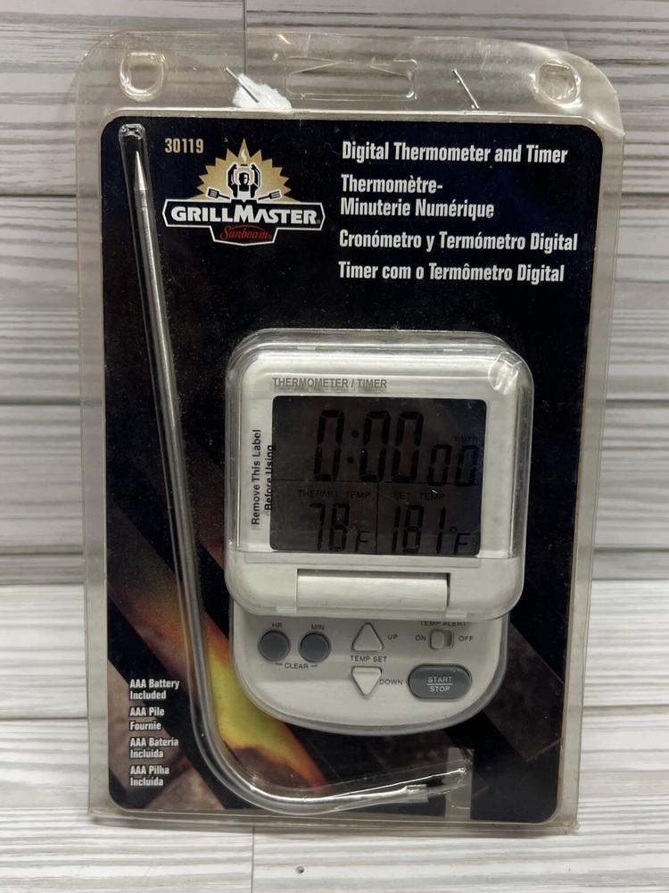 NEW ~ Grillmaster Sunbeam Digital Thermometer & Timer ~ 30119 ~ Grill