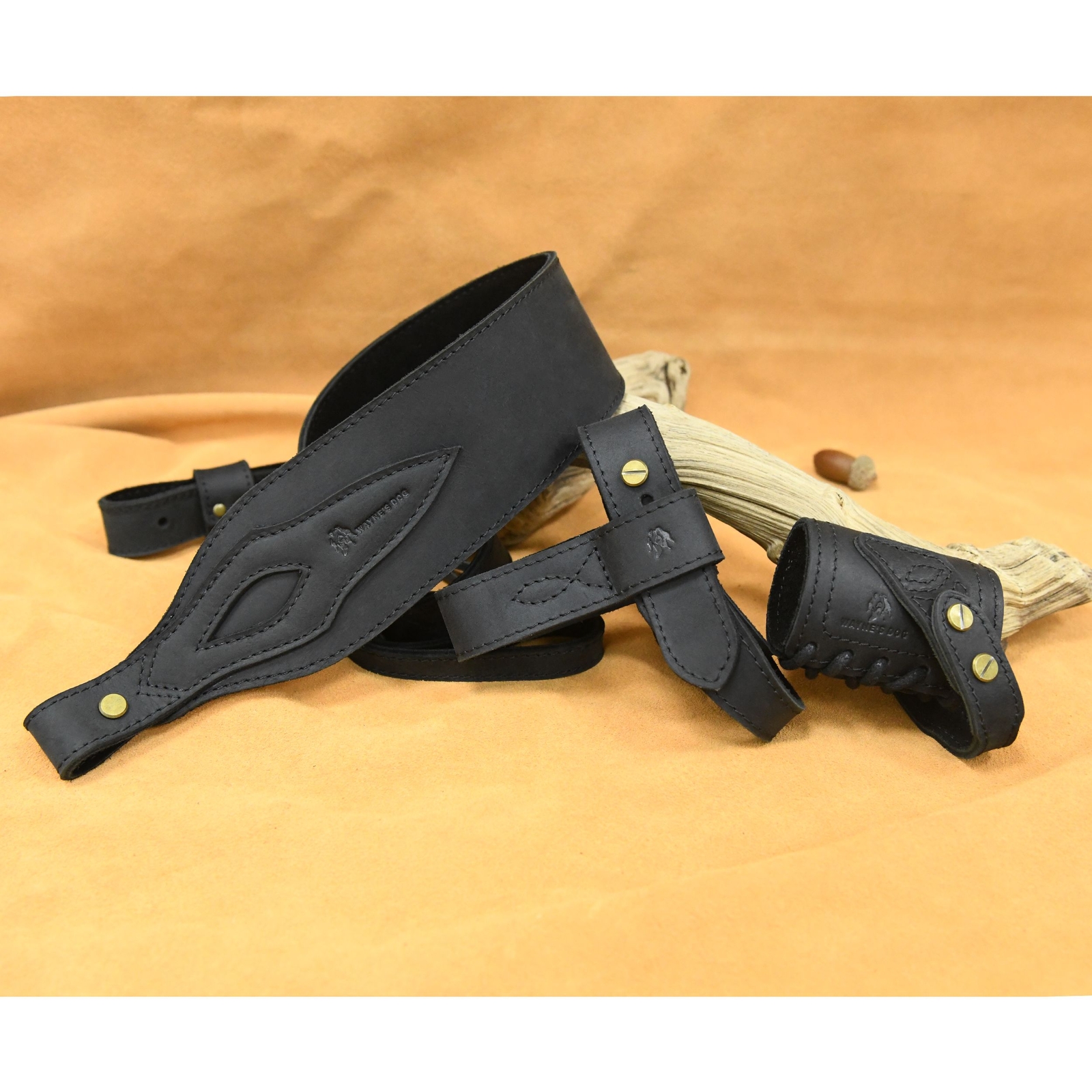 1 Suit Leather Rifle No Drill Harnessed Buttstock + Sling Loop + Shoulder Sling