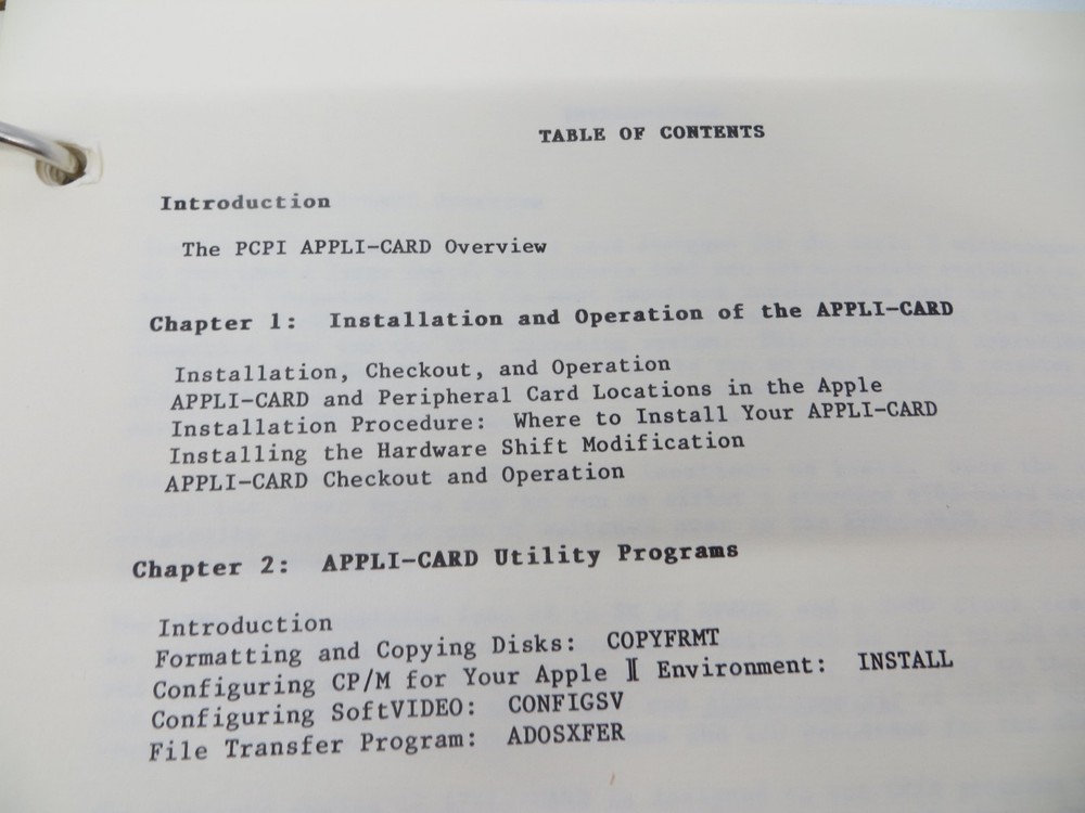 APPLI-CARD PCPI PERSONAL COMPUTER PRODUCTS 5.25" Floppy Disk Version 1.0