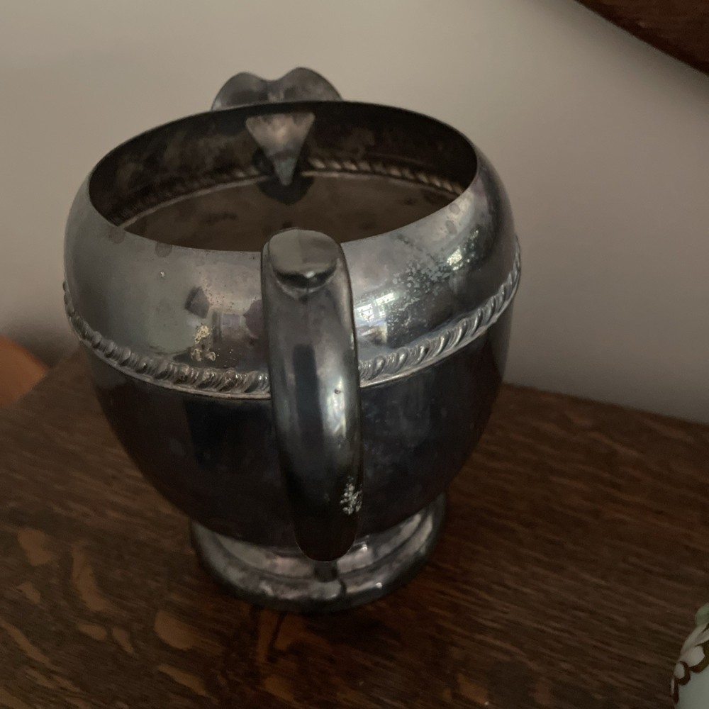 Vintage MCM Silver On Copper Sheridan Silver Pitcher