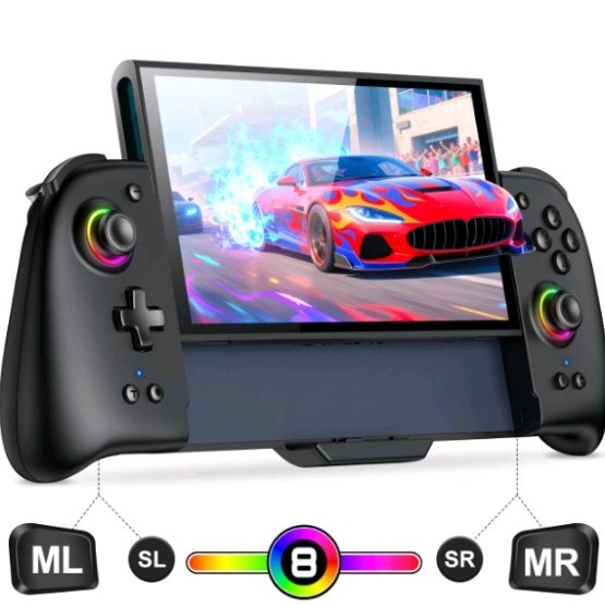 Gammeefy Switch 2 Controller Hall Effect Joysticks & Enhanced Grip -RGB Lighting