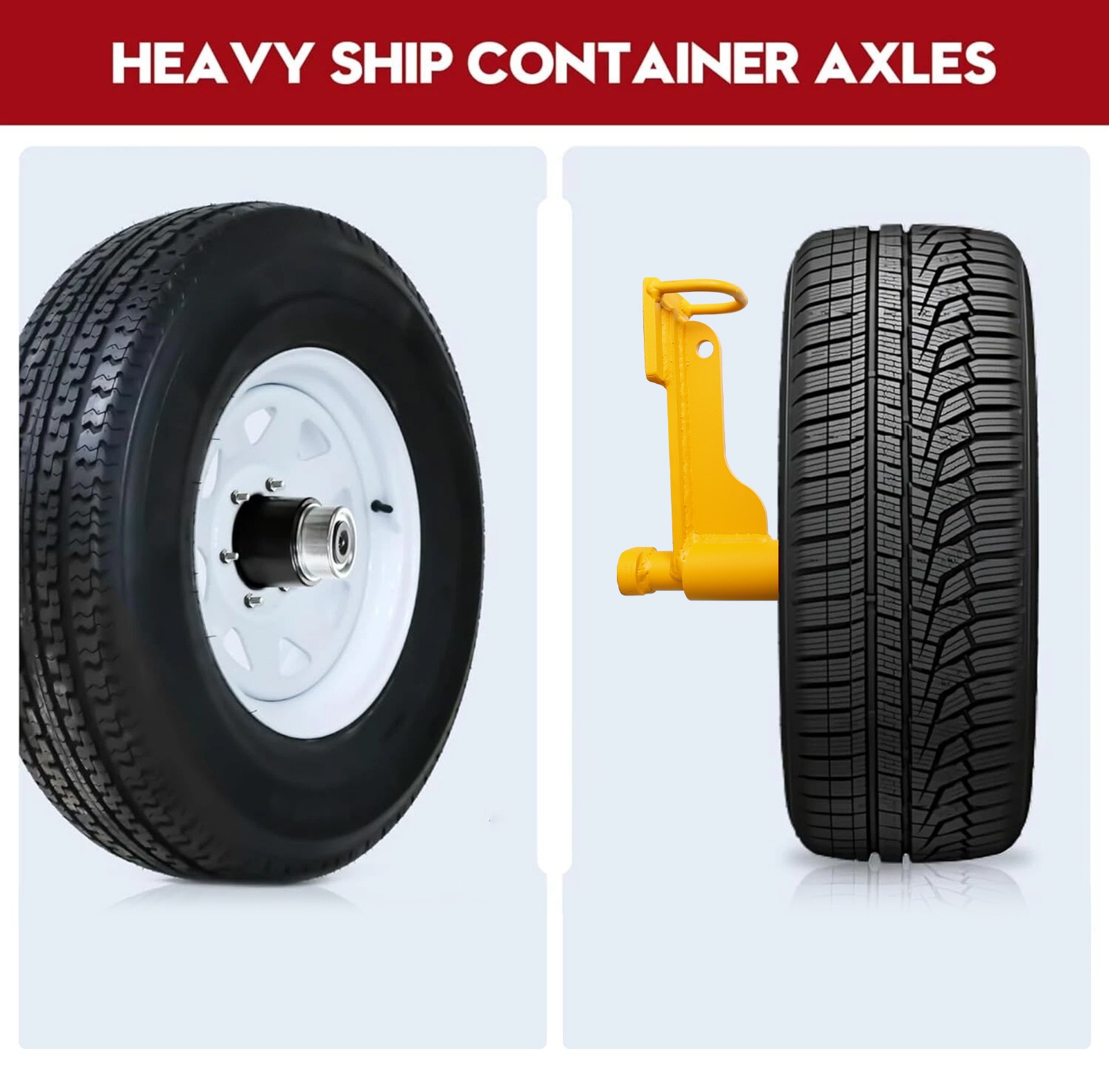 2Pack Shipping Container Wheels 6-Lug Wheels Kit, Shipping Container Accessories