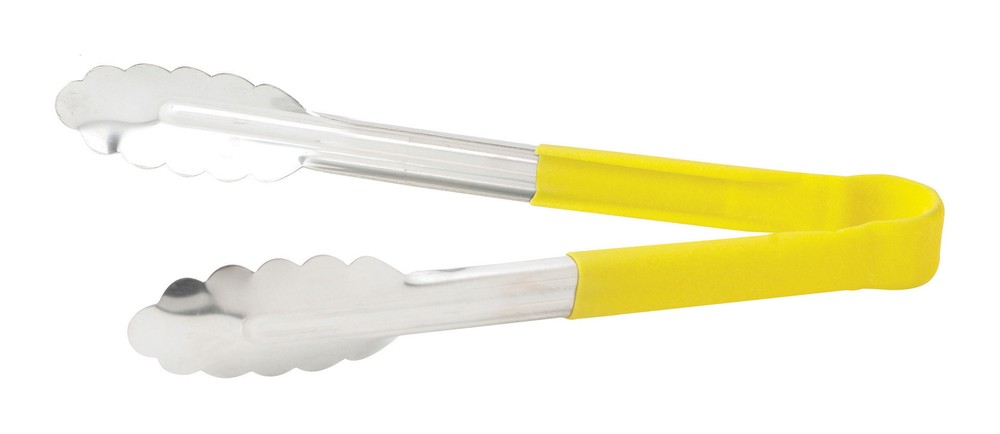 9" S/S Utility Tong, PP Hdl, Yellow (6 Each)