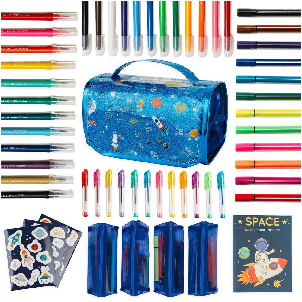 Creative Art Coloring Set (Outer Space), Includes Travel Bag, Assorted Washab...