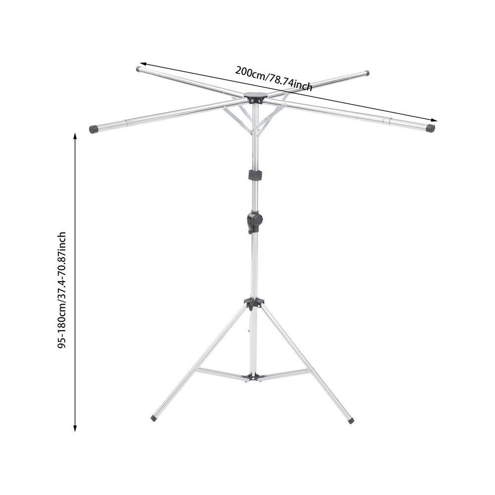 Folding Tripod Clothes Drying Rack, Adjustable Clothes Rack, X-Shaped