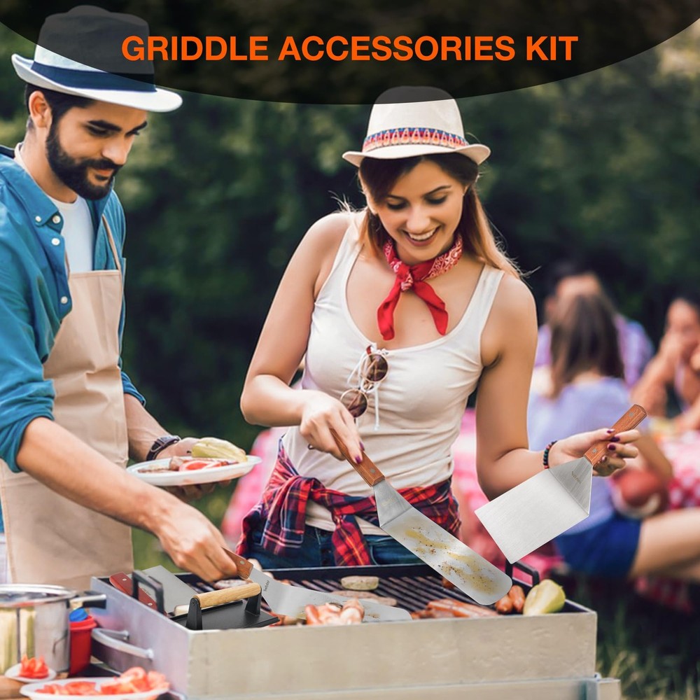 onlyfire Professional Barbecue Tool Kit Grill Griddle Tools Flat Top Griddle ...