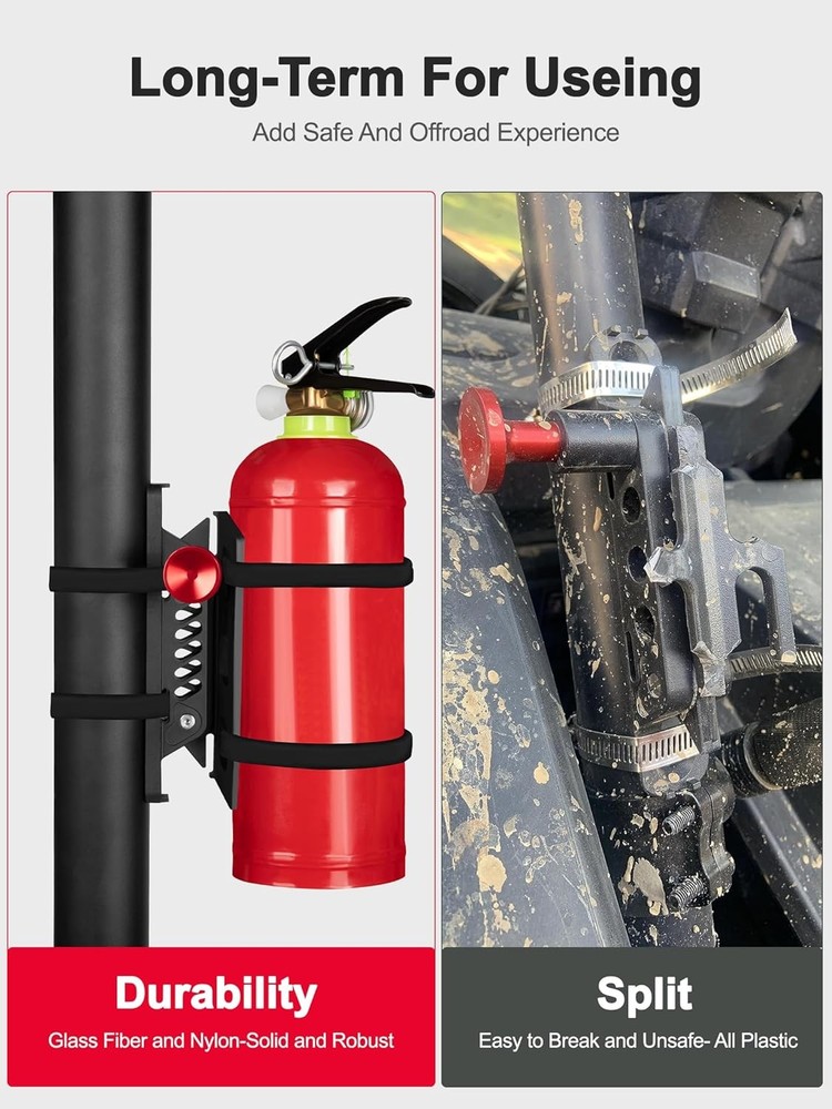Adjustable Fire Extinguisher Mount, Easy Install on Roll Bar/ Cage Fire Extingui