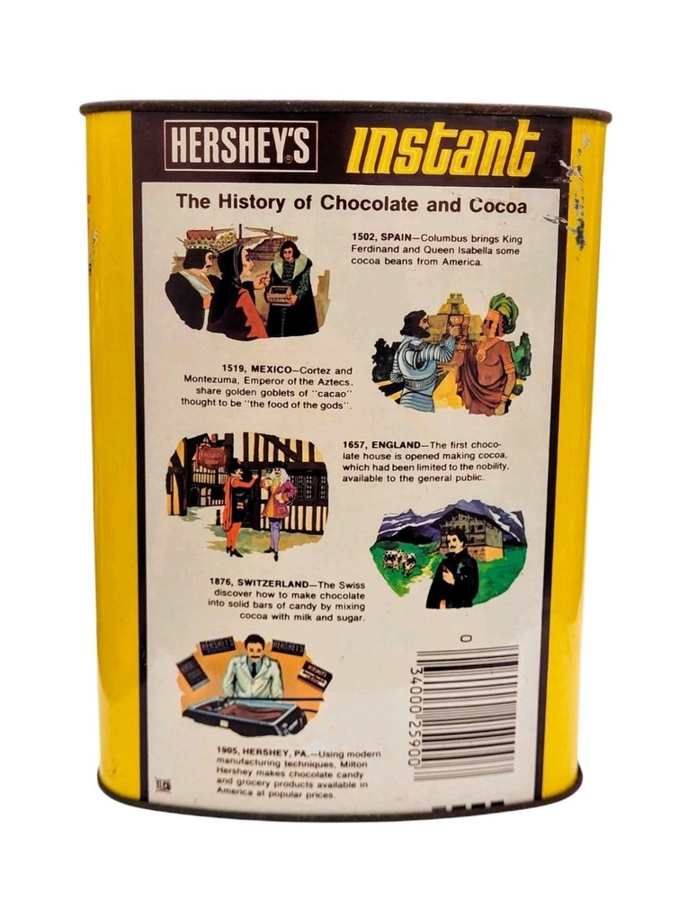HERSHEY’S INSTANT CHOCOLATE FLAVOR 32oz EMPTY TIN