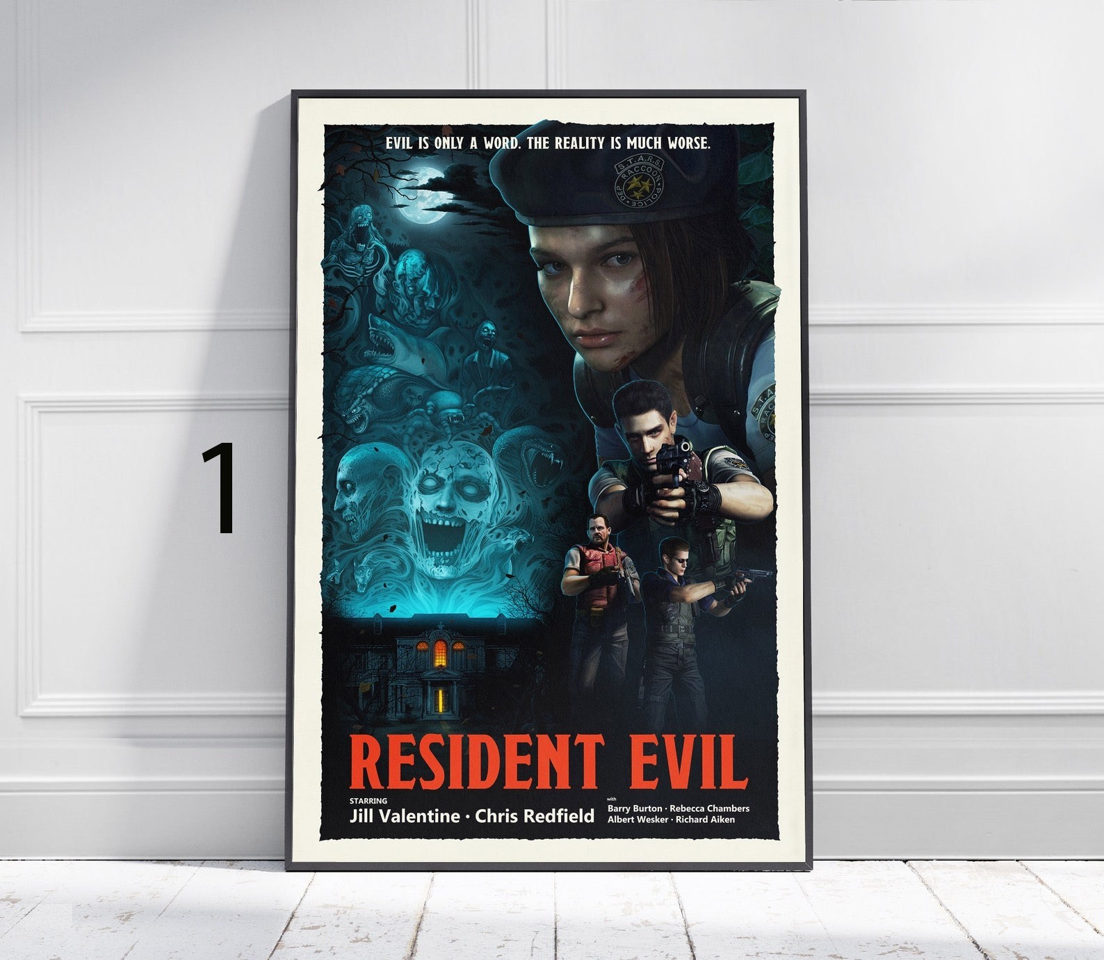 Resident Evil (1,2,3,4) Poster, Retro Movie Poster No Frame