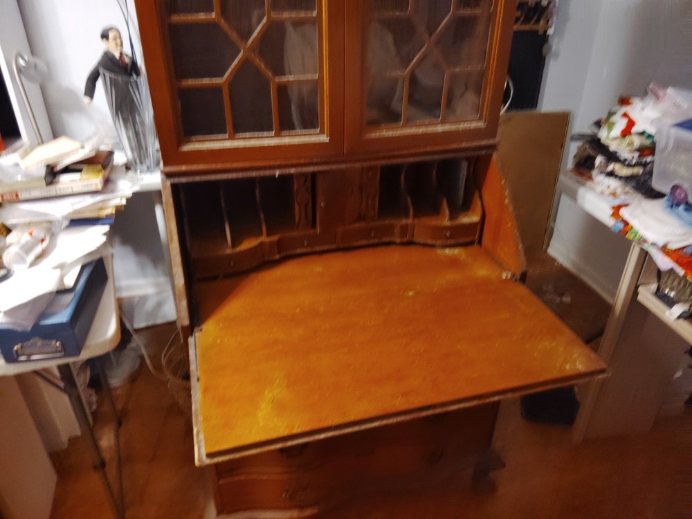 Wood mahogany 1940s secretary