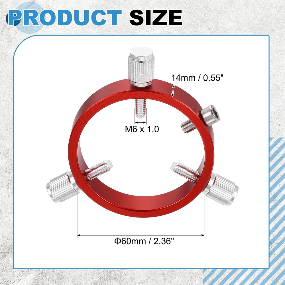 60mmD Adjustable Guiding Scope Rings, Metal Guide Scope Rings, Red