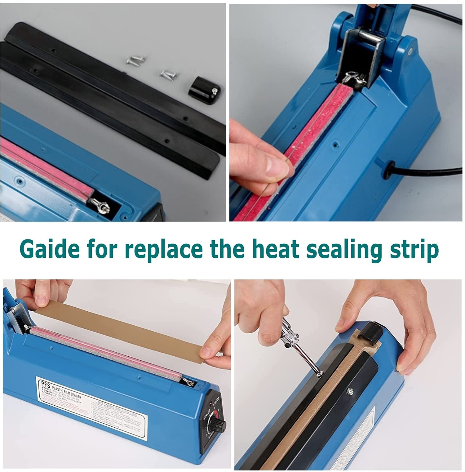 Impulse Heat Sealer Manual Bags Sealer Heat Sealing Machine 12 Inch Impulse S...