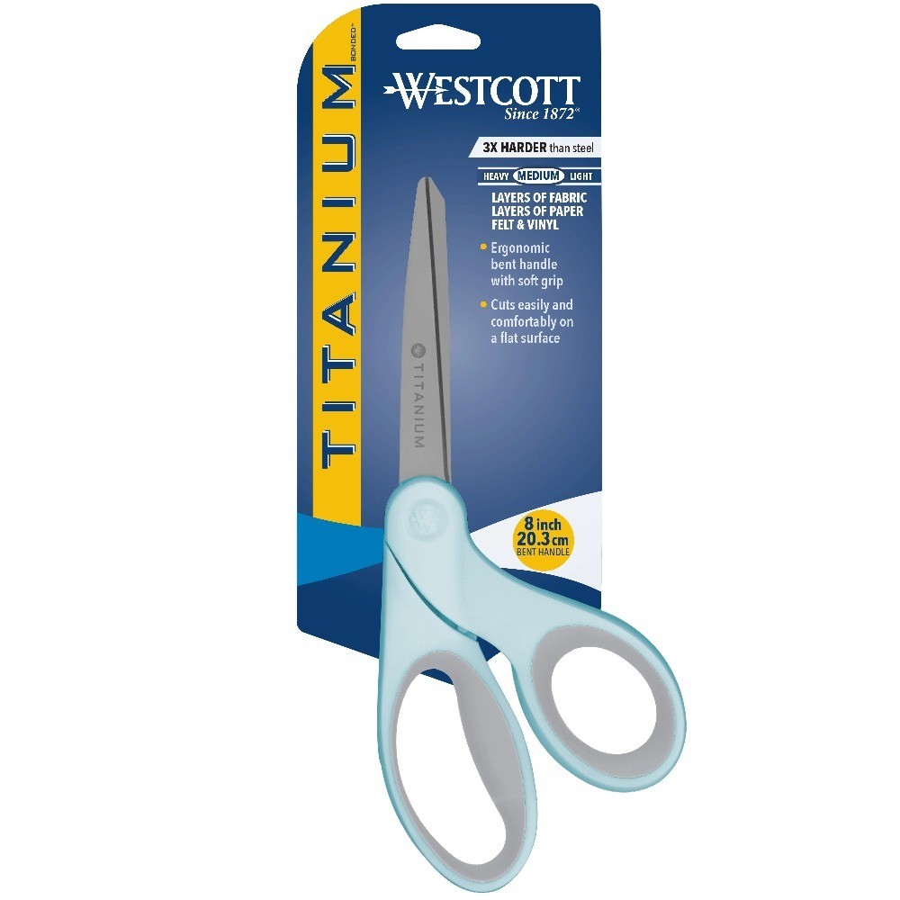 Bent Titanium Bonded Fabric Sewing Scissors for Crafting Blue 1-Count