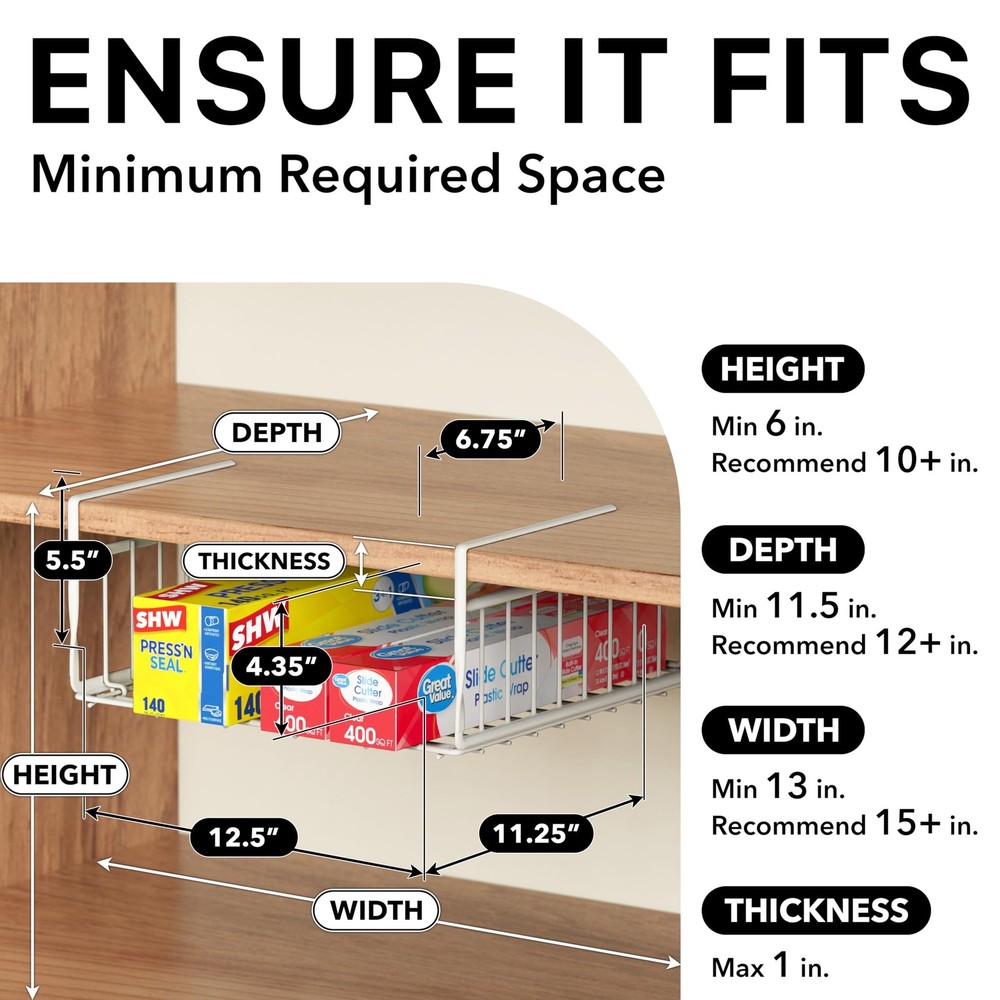 Re Under Shelf Basket White