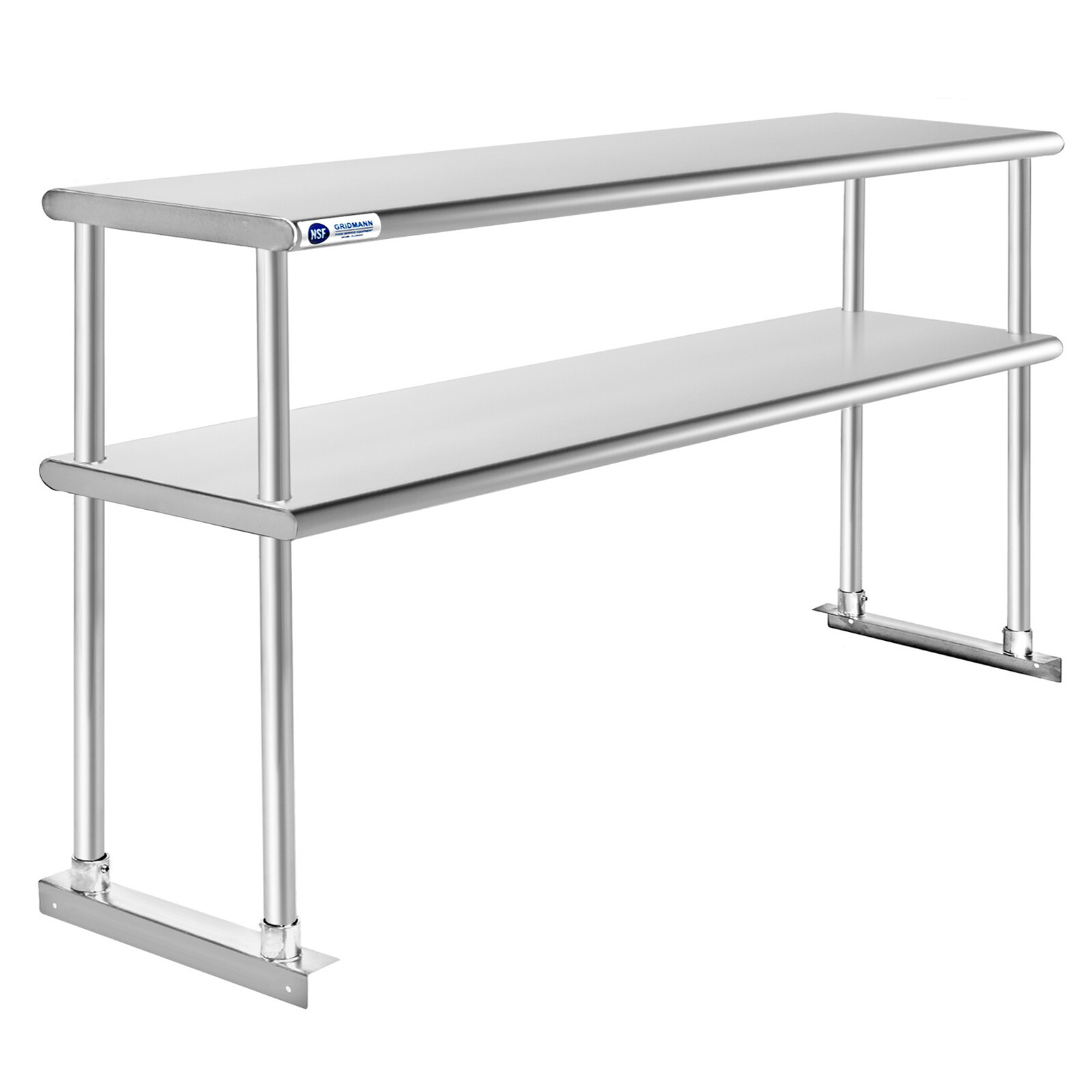 Commercial Stainless Steel Kitchen Prep Table Wide Double Overshelf - 30" x 72"