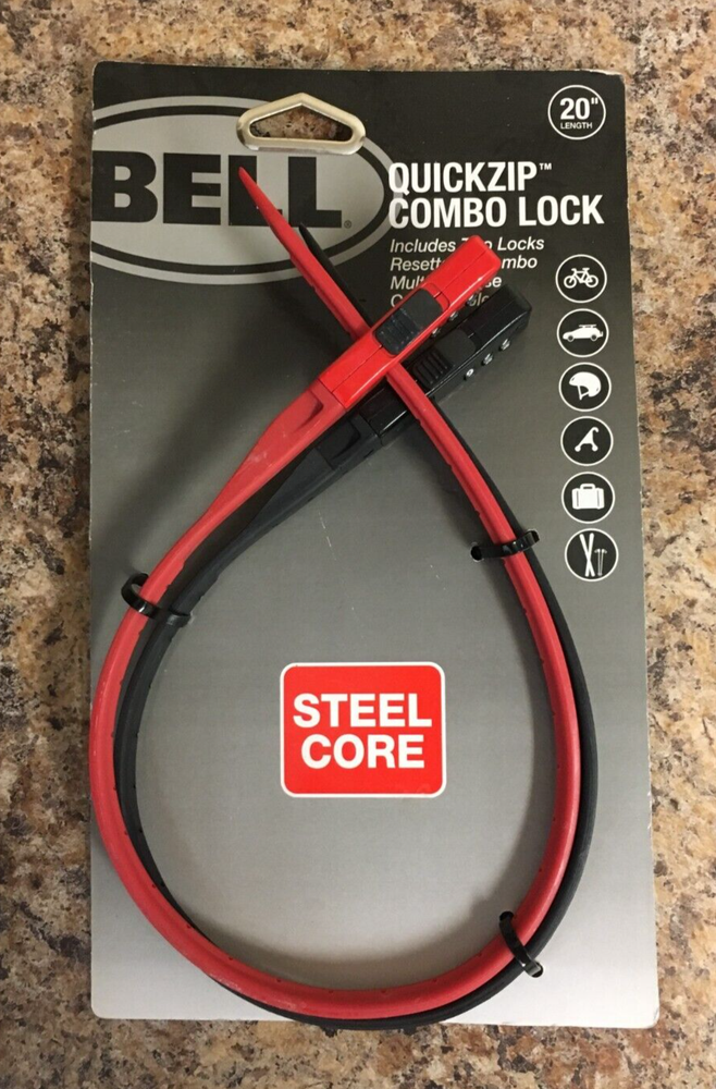 Bell Sports 7120736 QuickZip Combo Lock 2-Pk
