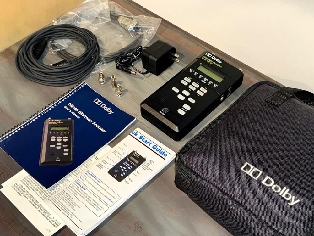 Dolby Bitstream Analyzer DM100 w/ Case Manuals Power Supply Cables